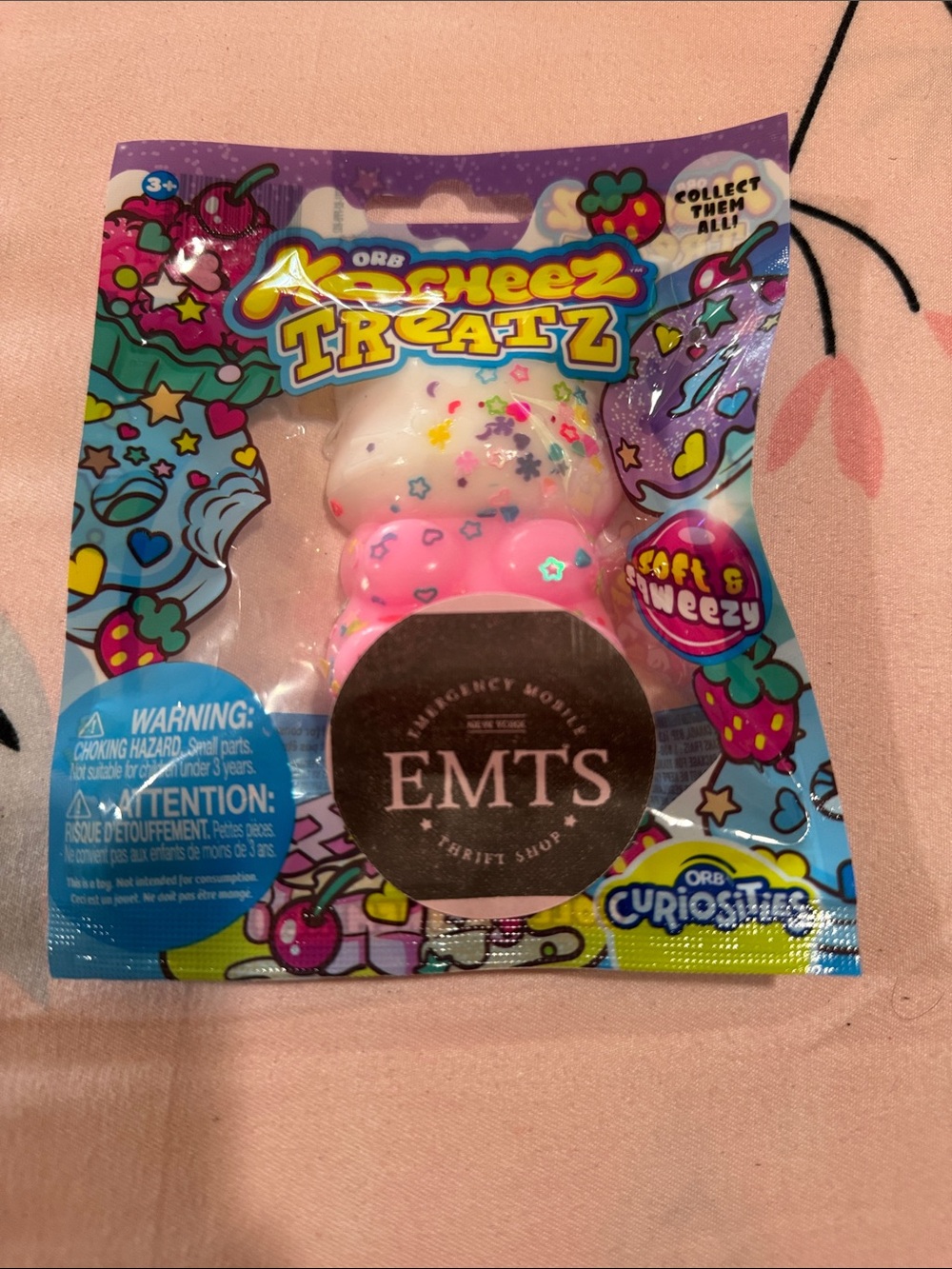 A-Cheez Treatz Pink & White Soft Sweezy Squishy Toy